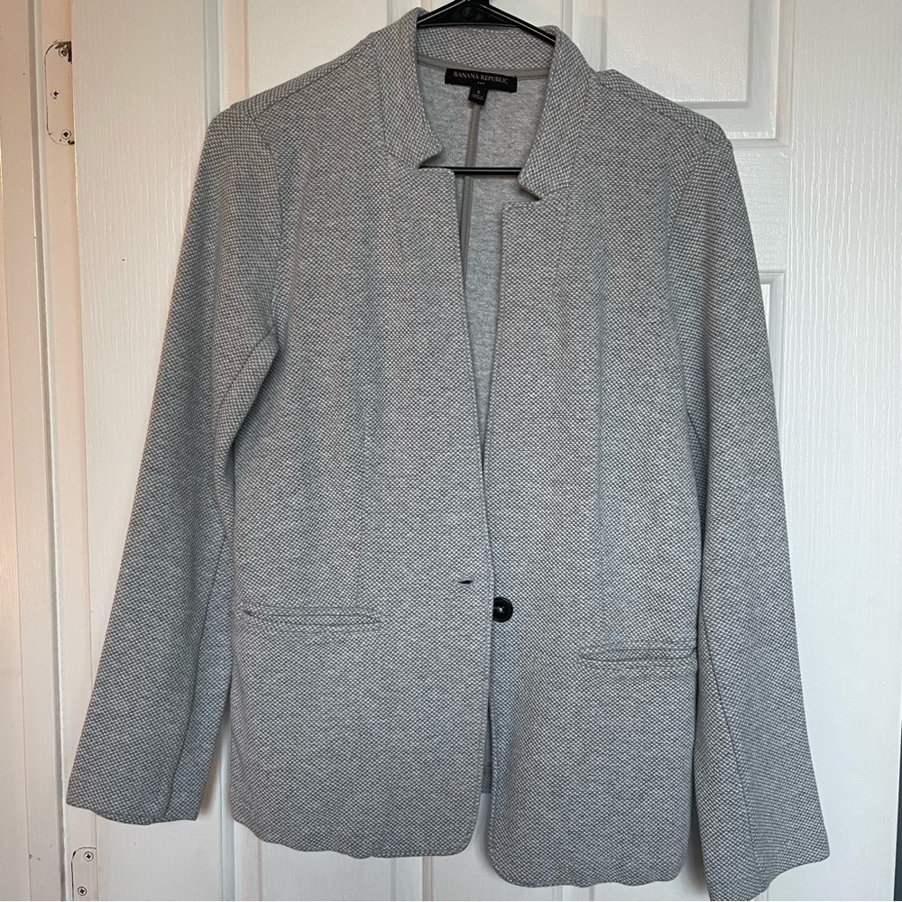Banana Republic | size S knit notched collar blazer gray